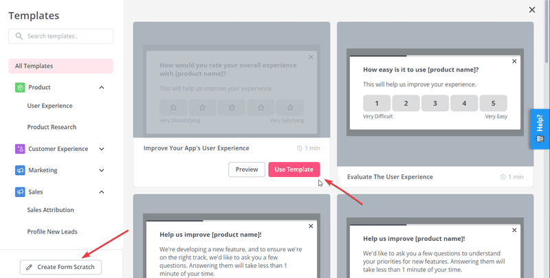 Survey templates in Userpilot