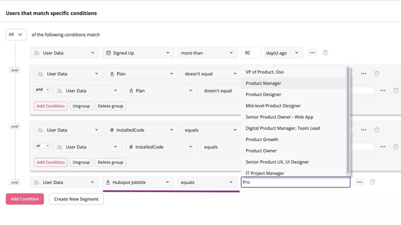 Userpilot integrates with HubSpot, Salesforce