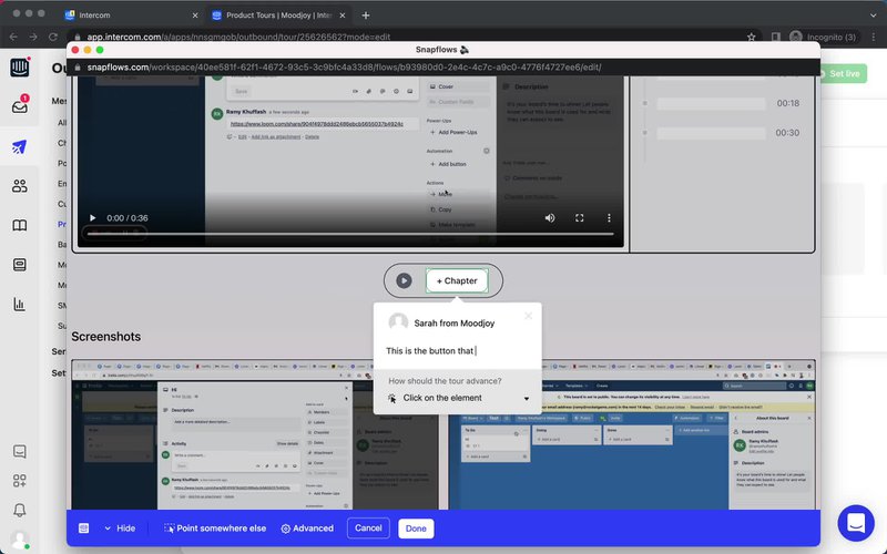 The experience builder inside Intercom.
