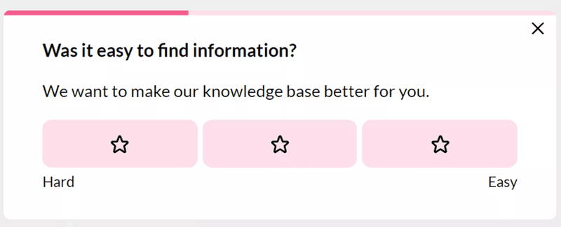 Likert scale question designed in Userpilot.