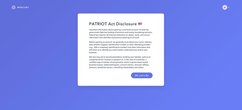 mercury-kyc-disclosure-fintech-onboarding