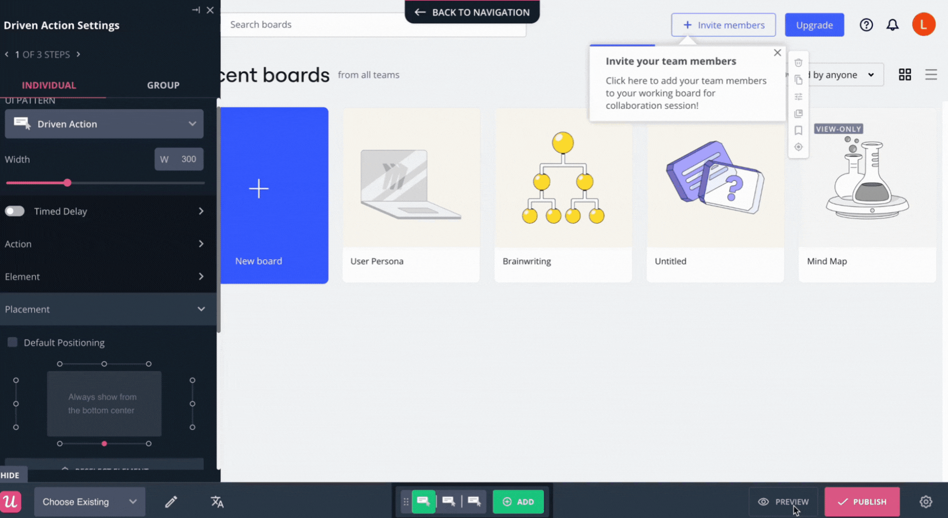 user onboarding flow preview