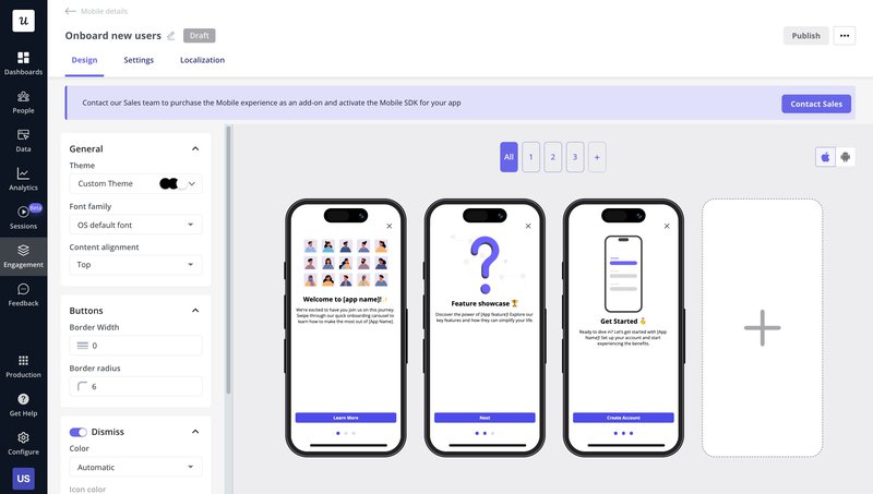 Tailor your mobile onboarding with Userpilot.