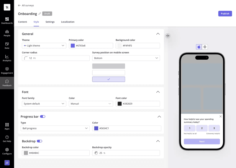 in app mobile surveys