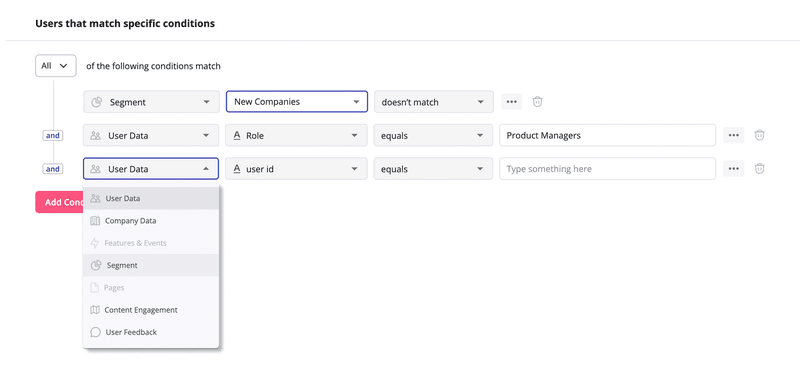 Segmenting by job role in Userpilot