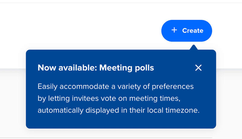 Calendly new feature onboarding