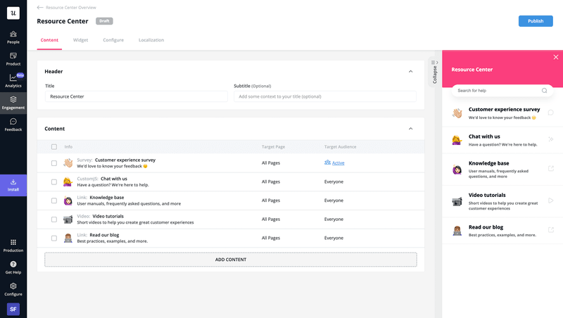 New user retention strategies: resource center for proactive support
