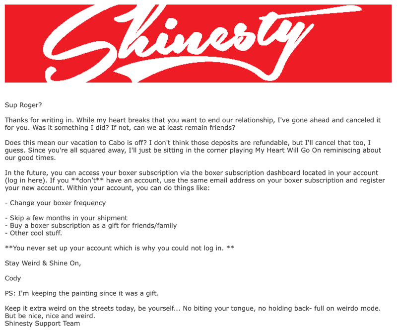 Shinesty Retention Email