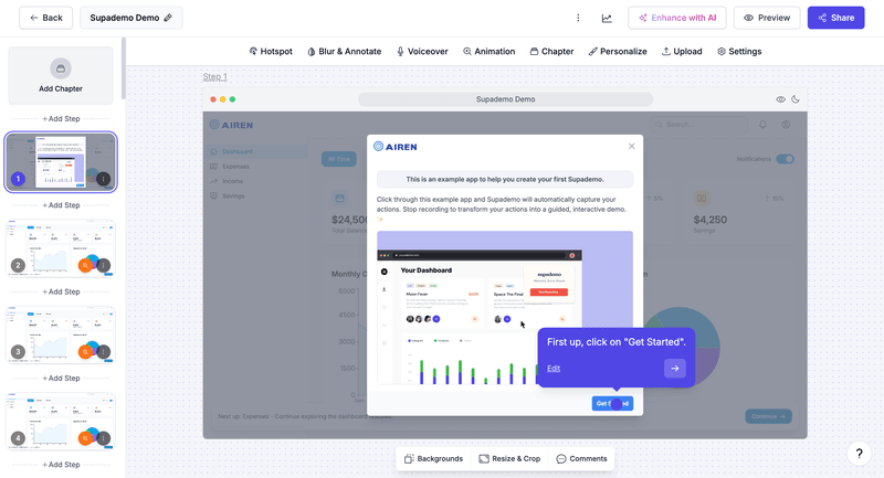 Interactive product demo tool: Supademo