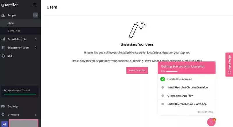 Userpilot onboarding checklist