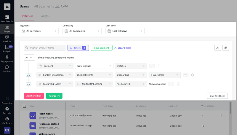 Customer segmentation tools: Userpilot