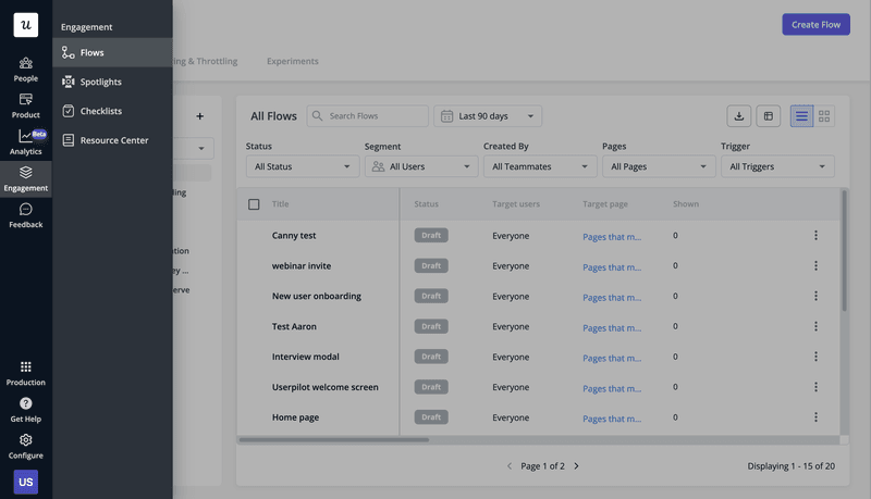 Userpilot flow analytics