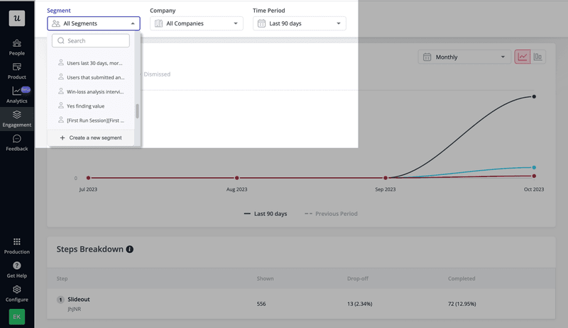 Flow analytics: chart settings