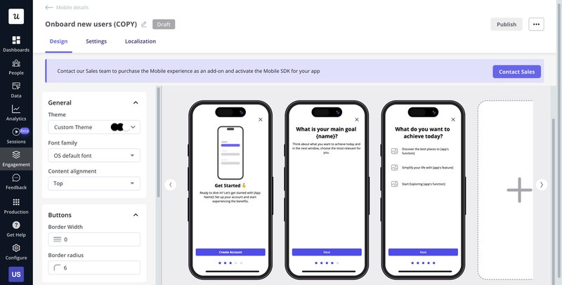 Personalize mobile onboarding according to user journeys with Userpilot.