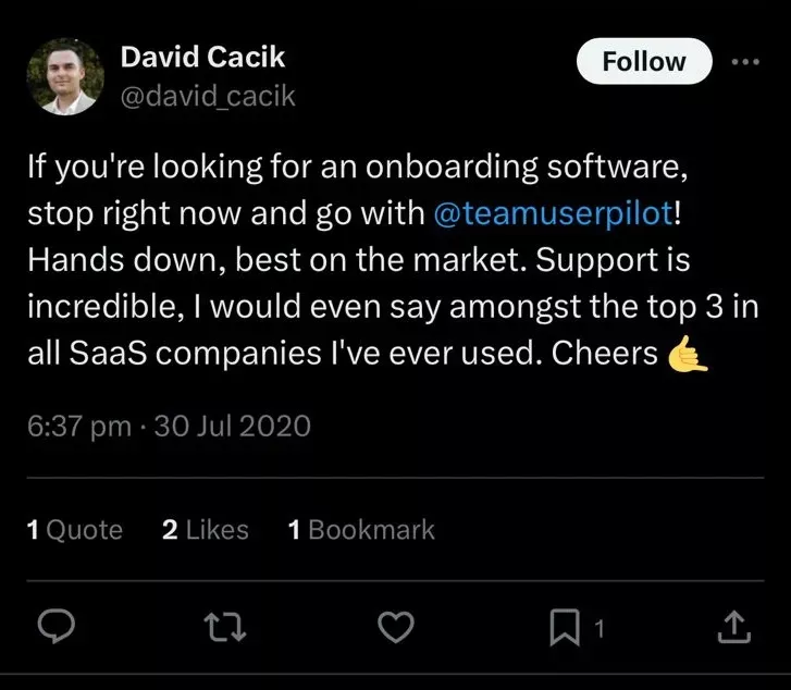Userpilot review on X