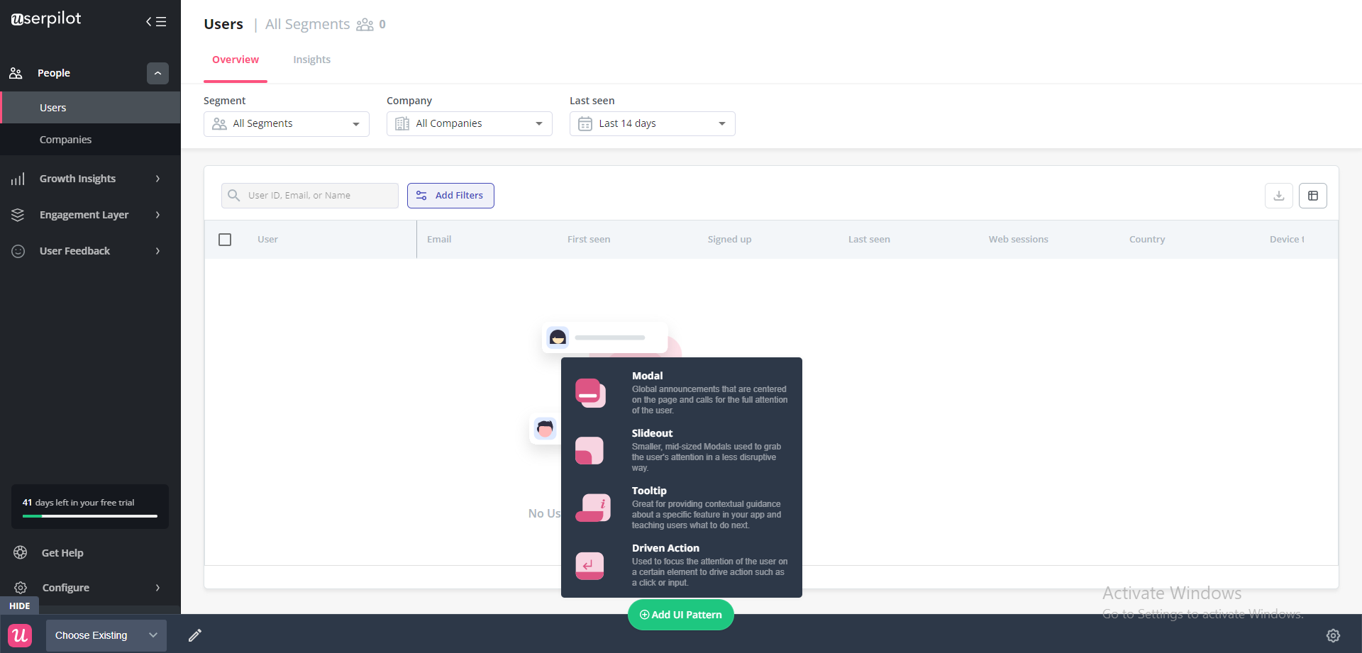 Userpilot UX patterns