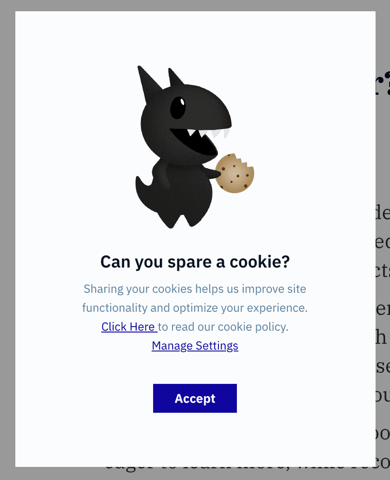 Amplitude modal proves that even cookie policies could be engaging and improve UX.