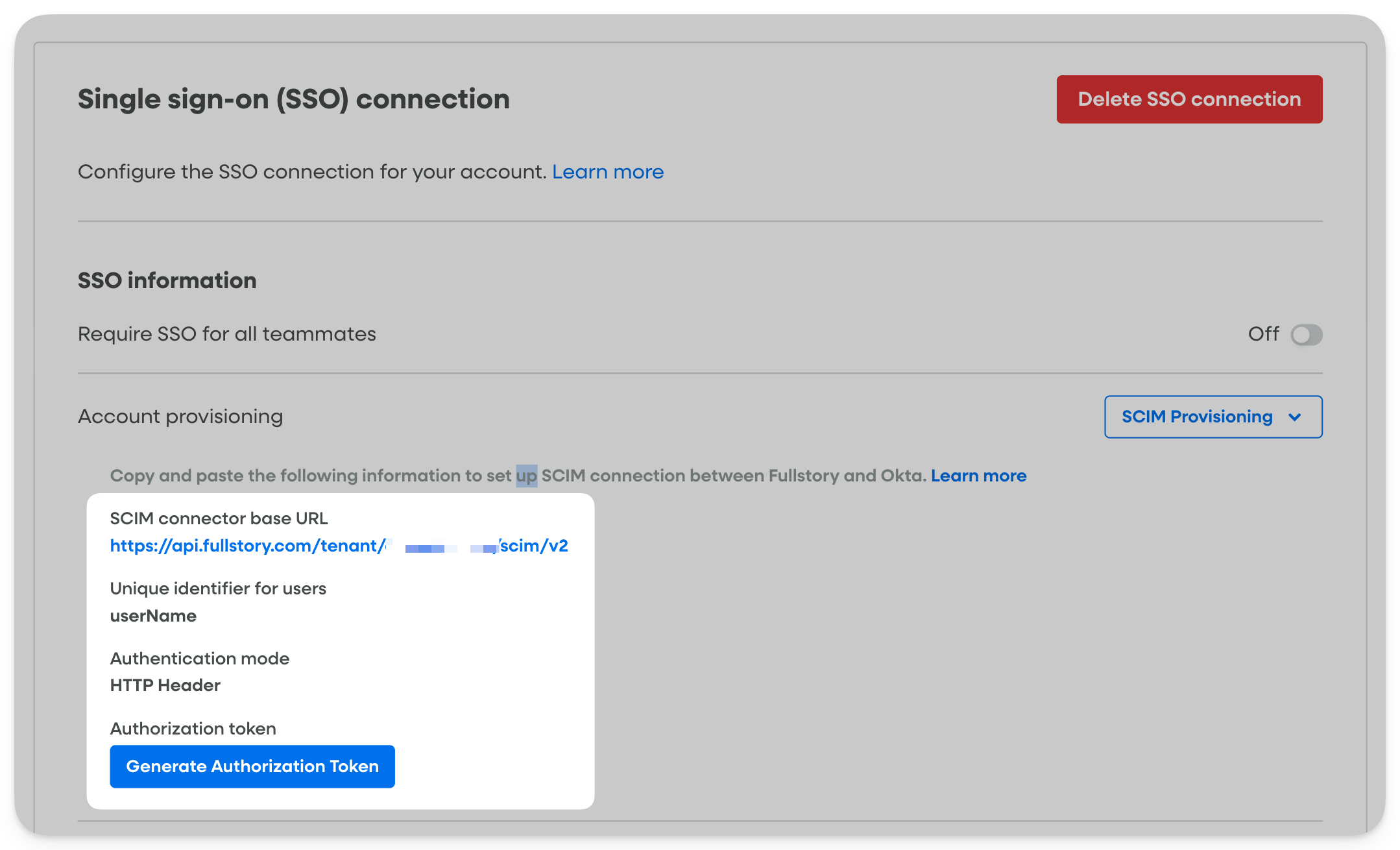 Fullstory SCIM connector.