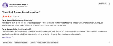 Smartlook for user behavior analysis review