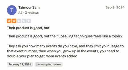 A user calls smartlook upselling techniques ropery