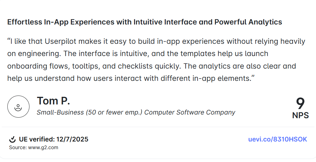 UserEvidence verified review.