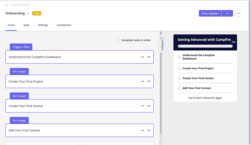 Use Userpilot to create and design onboarding checklists.