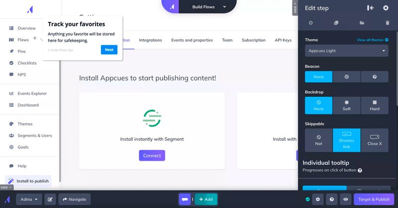 Appcues’ dashboard