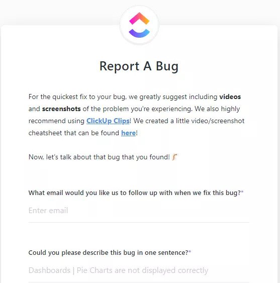 bug report feature request template