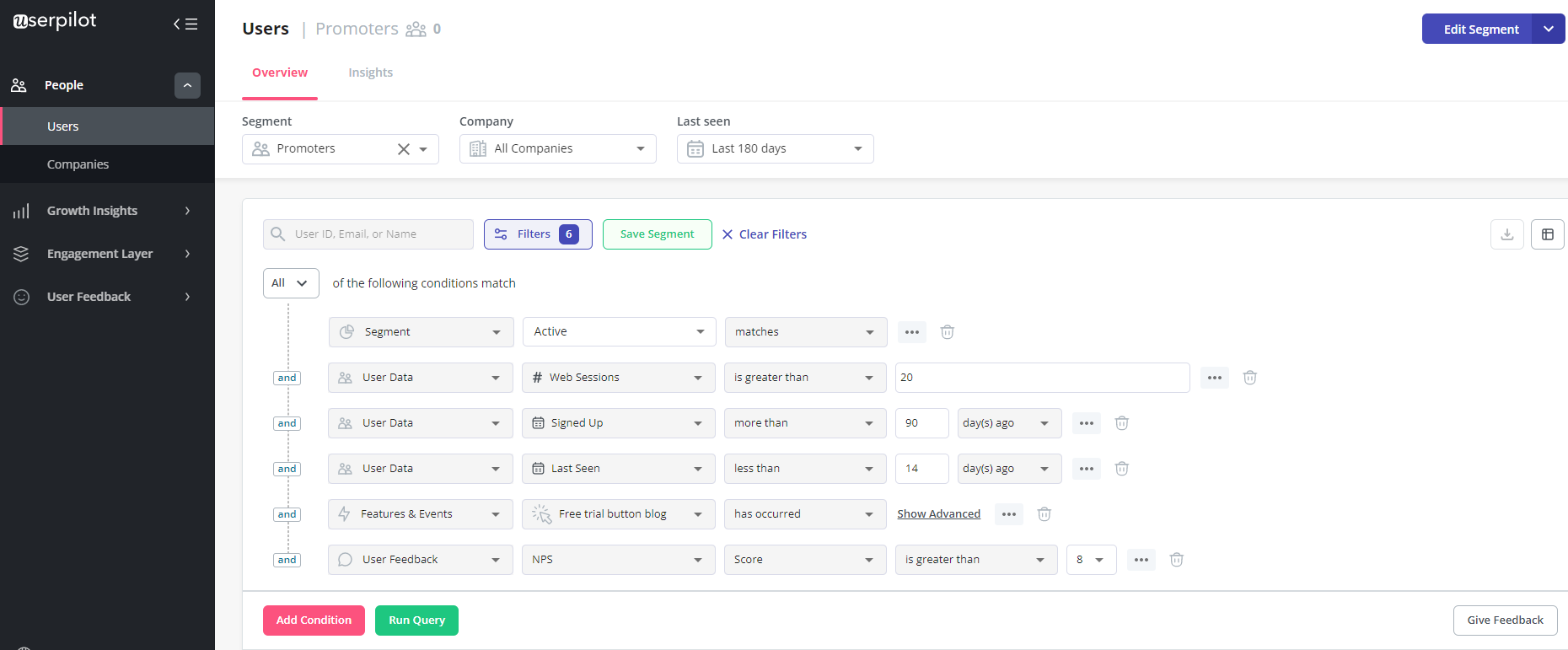 Userpilot segmentation