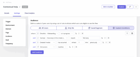 flow settings Userpilot