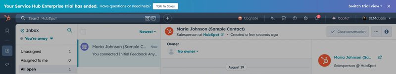 Announcement banner example: HubSpot.