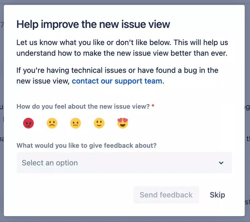 Jira’s customer satisfaction survey.