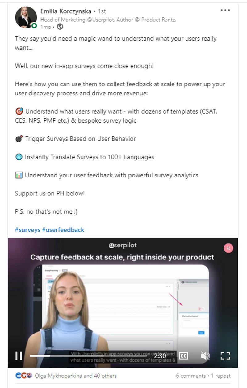 Screenshot of social media marketing materials