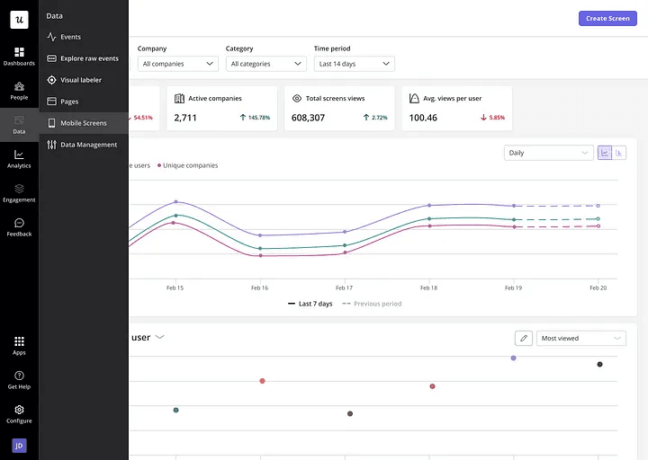 Mobile app tracking in Userpilot