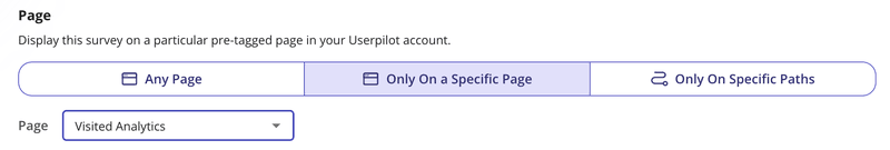 Page setting in Userpilot.