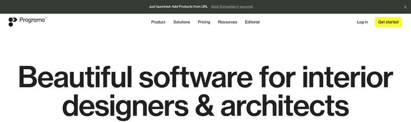 Announcement banner example: Programa.