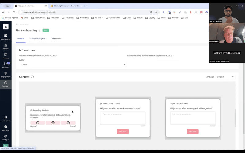 RecruitNow’s onboarding survey to measure customer satisfaction.