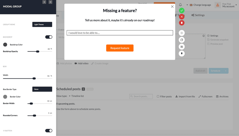 request a feature userpilot feature request template
