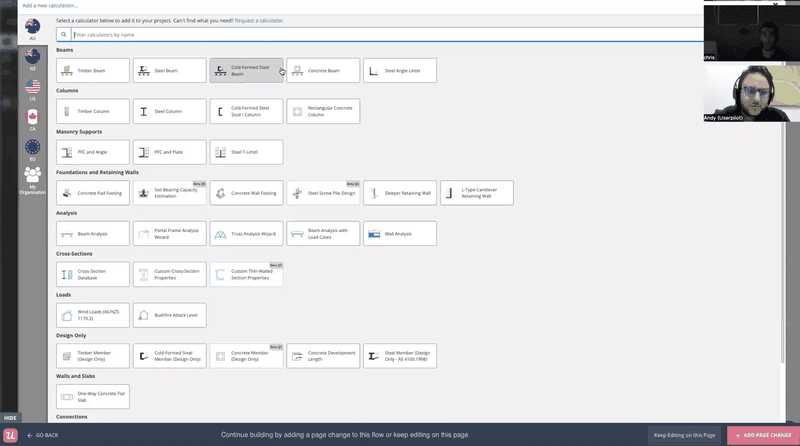 How ClearCalcs breaks down its flows by calculation type.