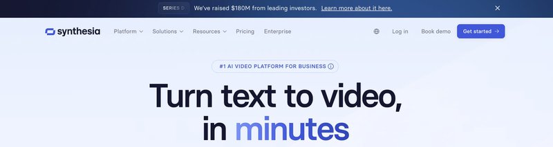 Announcement banner example: Synesthesia.