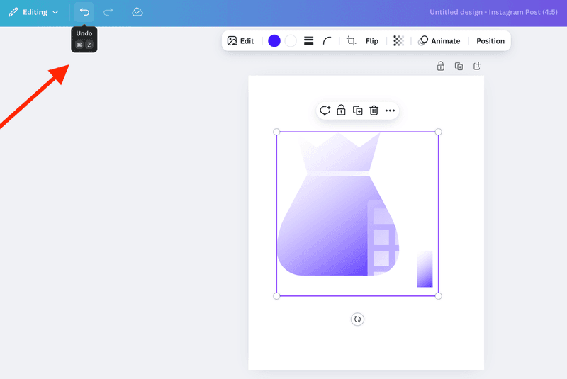 Immediate undo options in Canva give users control and freedom.