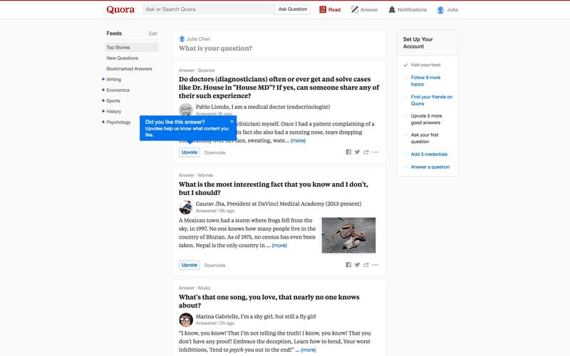 quora user adoption strategy