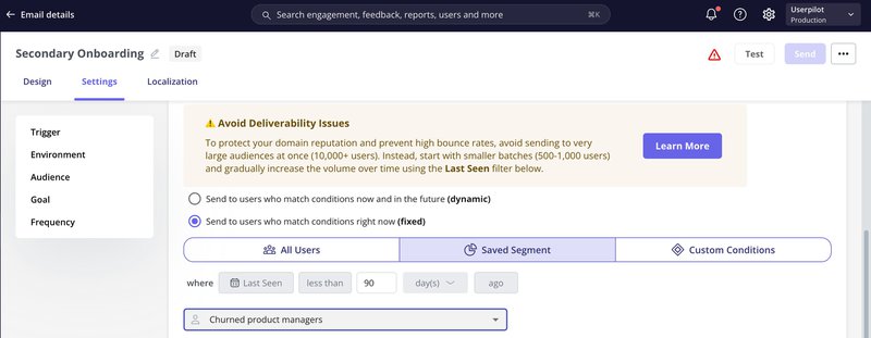 email targeting in Userpilot 