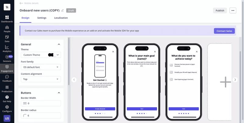 Build mobile app onboarding with Userpilot