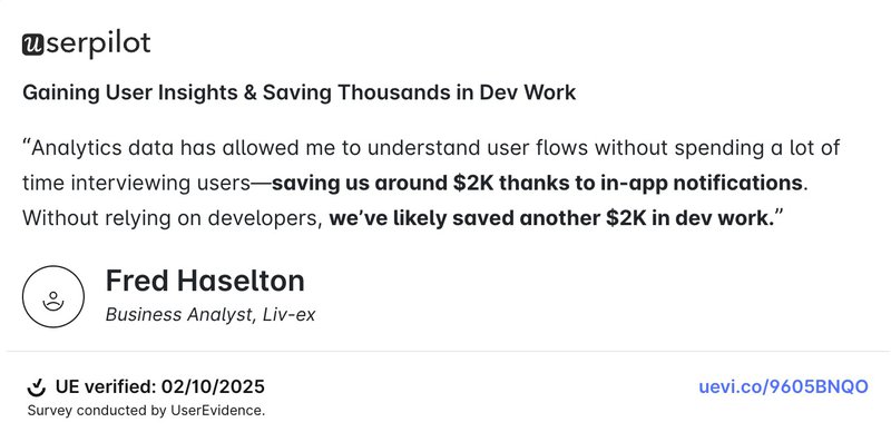 Userpilot testimonial