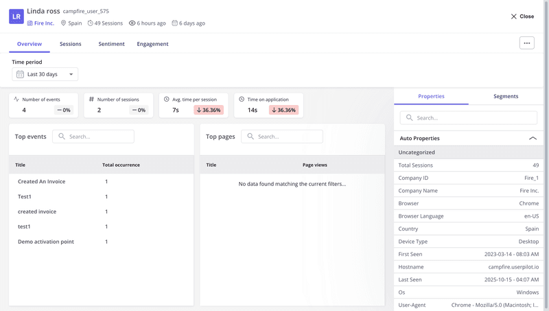 Use user profile data to set triggers with Userpilot.