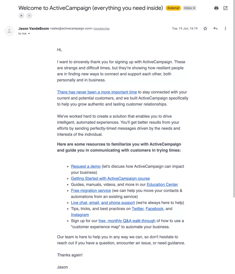 win back email activecampaign