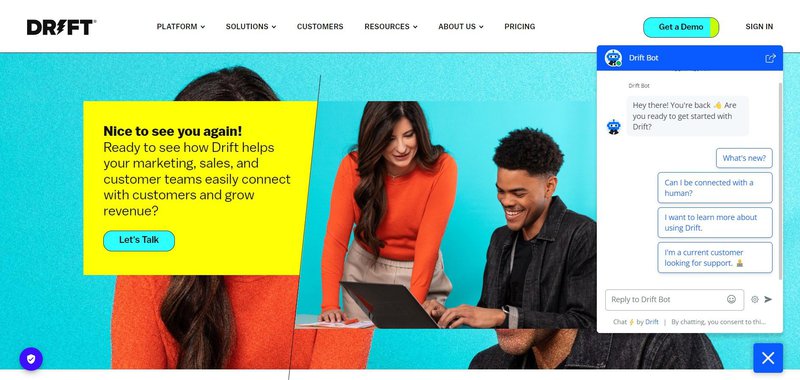 Drift-chatbot-software-for-self-service-portals