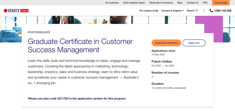 RMIT customer success certification
