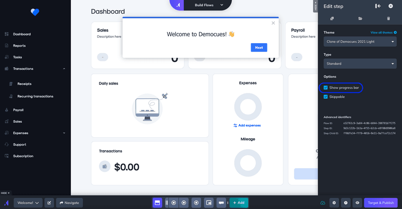 Appcues dashboard